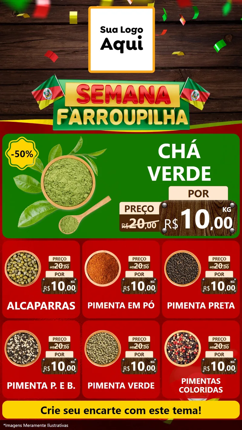 Modelo de Rede Social para Stories com o tema Semana Farroupilha para Produtos Naturais