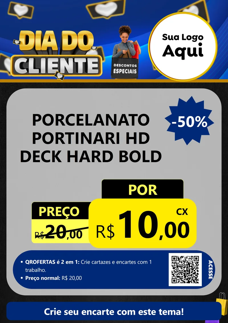 Modelo de Cartaz para Cartaz A4 Vertical com o tema Dia Do Cliente para Pisos e revestimentos