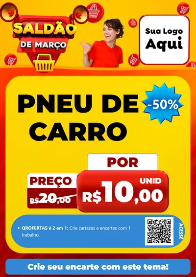 Modelo de Cartaz para Cartaz A4 Vertical com o tema Saldão de Março para Auto peças