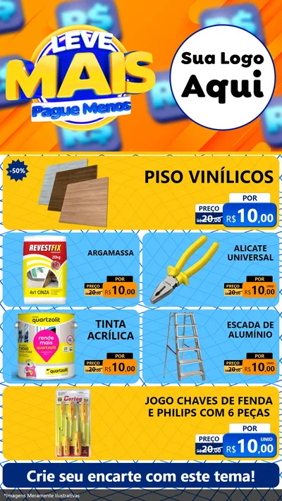 Modelo de TV para TV Vertical com o tema Leve Mais, Pague Menos para Material para Construção