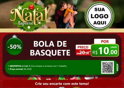 Modelo de Cartaz para Cartaz A4 Horizontal com o tema Natal Especial para Artigos Esportivos