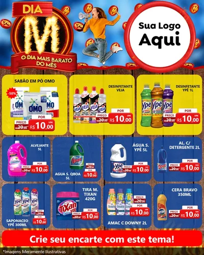 Modelo de Rede Social para Feed Instagram com o tema Dia M - O Dia Mais Barato Do Mês para Produtos de Limpeza