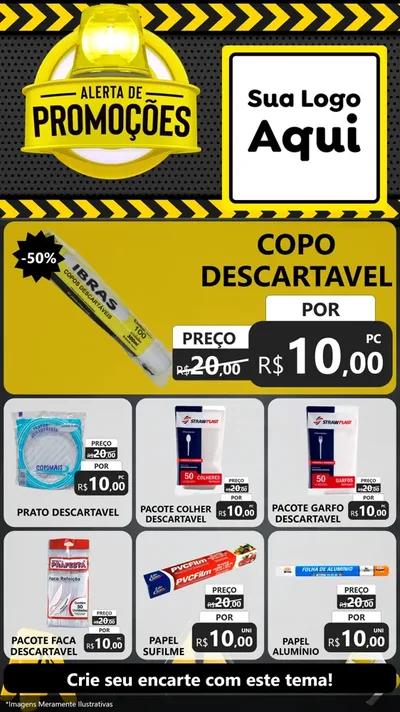 Modelo de Rede Social para Stories com o tema Alerta de Promoções para Embalagens