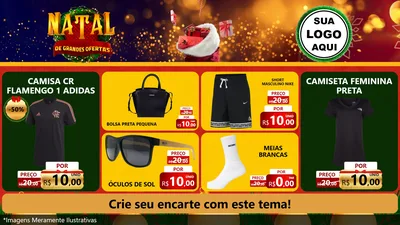 Modelo de TV para TV Horizontal com o tema Natal de Grandes Ofertas para Roupas e acessórios