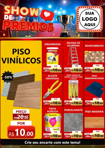 Modelo de Encarte para Encarte A4 Vertical com o tema Show de Prêmios para Material para Construção