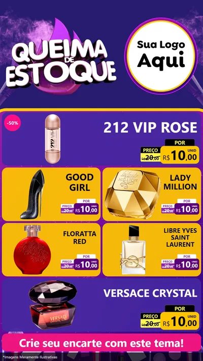 Modelo de TV para TV Vertical com o tema Queima de Estoque para Perfumes