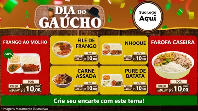 Modelo de TV para TV Horizontal com o tema Dia do Gaúcho para Restaurante