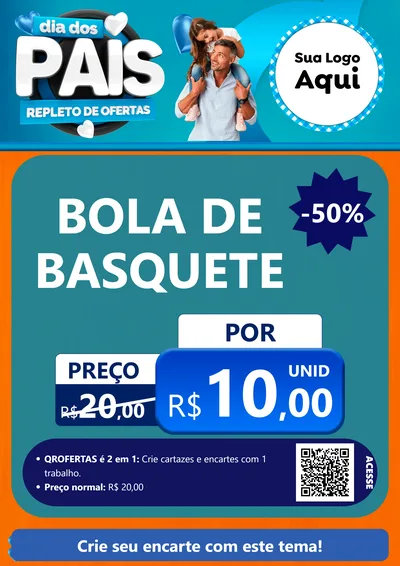 Modelo de Cartaz para Cartaz A4 Vertical com o tema Dia Dos Pais Repleto de Ofertas para Artigos Esportivos