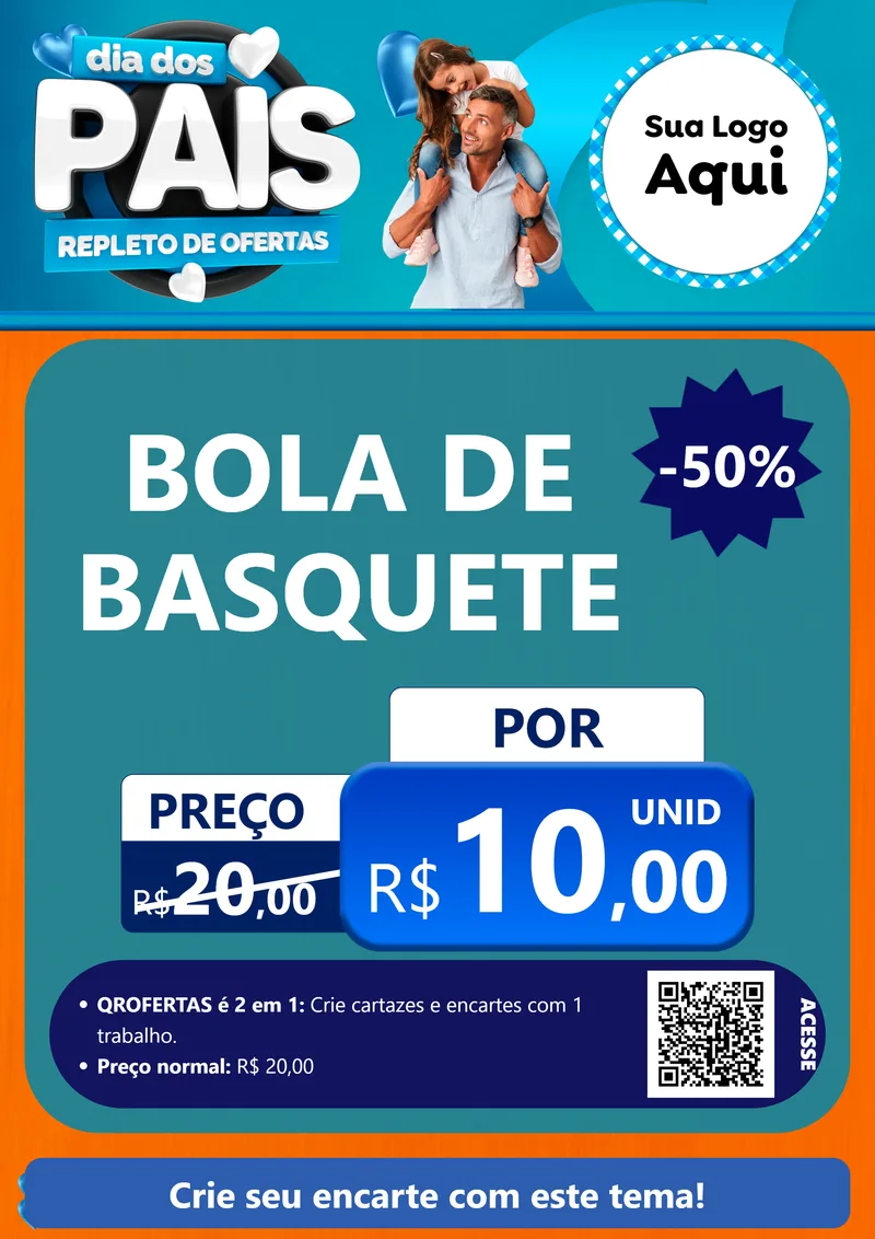 Modelo de Cartaz para Cartaz A4 Vertical com o tema Dia Dos Pais Repleto de Ofertas para Artigos Esportivos