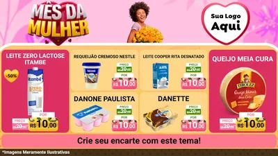 Modelo de TV para TV Horizontal com o tema Mês da Mulher para Frios e Laticínios