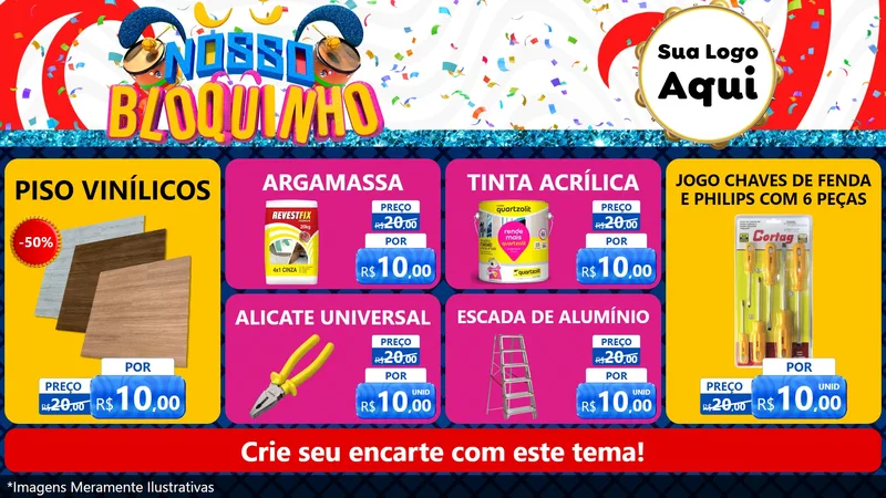 Modelo de TV para TV Horizontal com o tema Nosso Bloquinho para Material para Construção