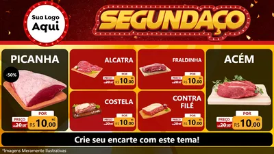 Modelo de TV para TV Horizontal com o tema Segundaço para Açougue