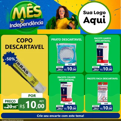 Modelo de Rede Social para Feed Facebook com o tema Mês da Independência para Embalagens