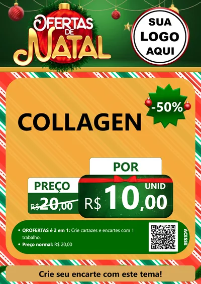 Modelo de Cartaz para Cartaz A4 Vertical com o tema Ofertas de Natal para Suplementos alimentares