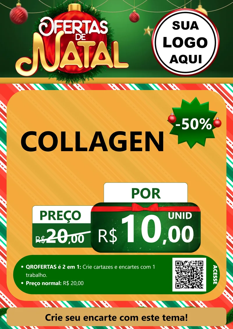 Modelo de Cartaz para Cartaz A4 Vertical com o tema Ofertas de Natal para Suplementos alimentares