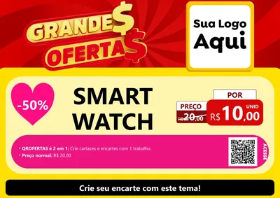 Modelo de Cartaz para Cartaz A4 Horizontal com o tema Grandes Ofertas para Informática