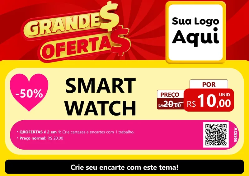 Modelo de Cartaz para Cartaz A4 Horizontal com o tema Grandes Ofertas para Informática