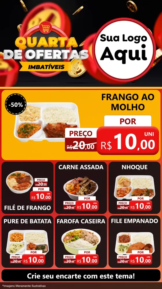 Modelo de Rede Social para Stories com o tema Quarta de Ofertas Imbatíveis para Restaurante