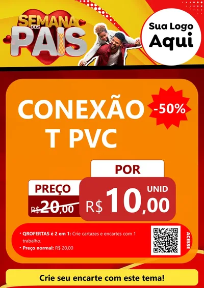 Modelo de Cartaz para Cartaz A4 Vertical com o tema Semana Dos Pais para Tubos e conexões