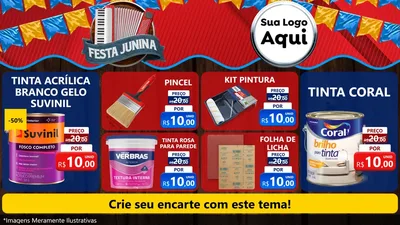 Modelo de TV para TV Horizontal com o tema Festa Junina para Tintas e Ferramentas