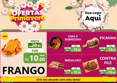 Modelo de Encarte para Encarte A4 Horizontal com o tema Ofertas de Primavera para Assados