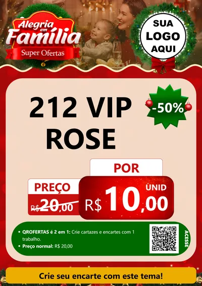 Modelo de Cartaz para Cartaz A4 Vertical com o tema Alegria Em Família - Super Ofertas para Perfumes
