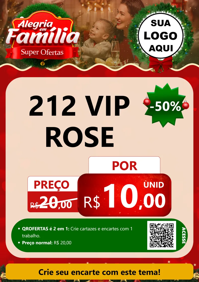 Modelo de Cartaz para Cartaz A4 Vertical com o tema Alegria Em Família - Super Ofertas para Perfumes