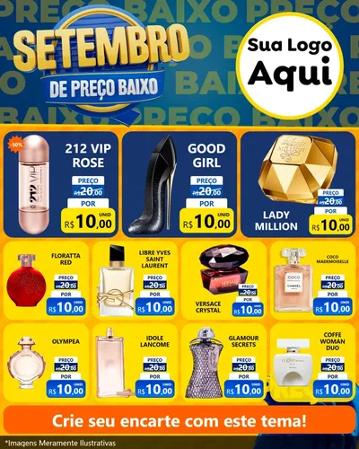 Modelo de Rede Social para Feed Instagram com o tema Setembro De Preço Baixo para Perfumes