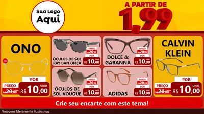 Modelo de TV para TV Horizontal com o tema A Partir de Um e Noventa e Nove - 1,99 para Óticas