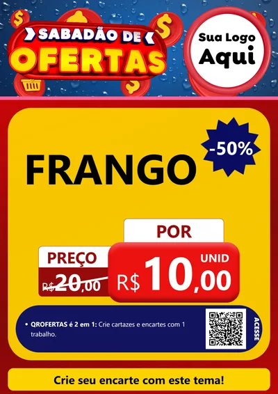 Modelo de Cartaz para Cartaz A4 Vertical com o tema Sabadão de Ofertas para Assados