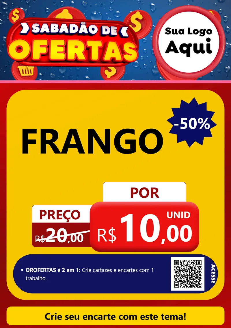 Modelo de Cartaz para Cartaz A4 Vertical com o tema Sabadão de Ofertas para Assados