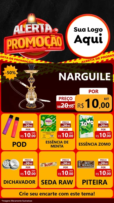 Modelo de Rede Social para Stories com o tema Alerta de Promoção para Tabacaria