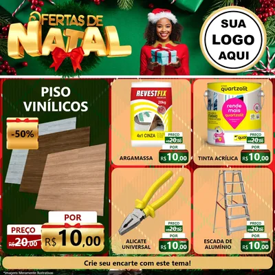Modelo de Rede Social para Feed Facebook com o tema Ofertas de Natal para Material para Construção