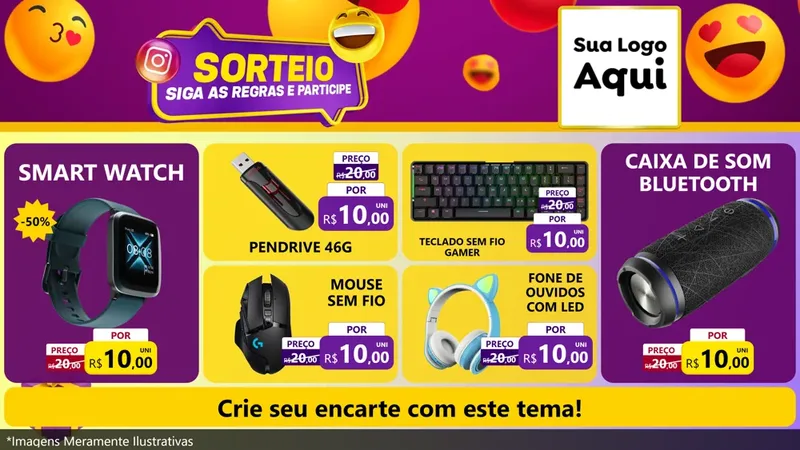 Modelo de TV para TV Horizontal com o tema Sorteio para Informática