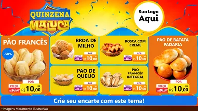 Modelo de TV para TV Horizontal com o tema Quinzena Maluca para Padaria