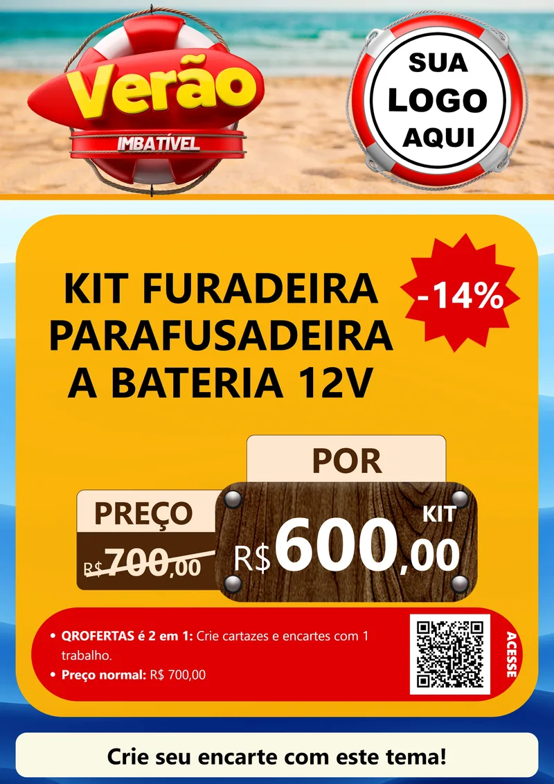 Modelo de Cartaz para Cartaz A4 Vertical com o tema Verão Imbatível para Maquinas e Ferramentas