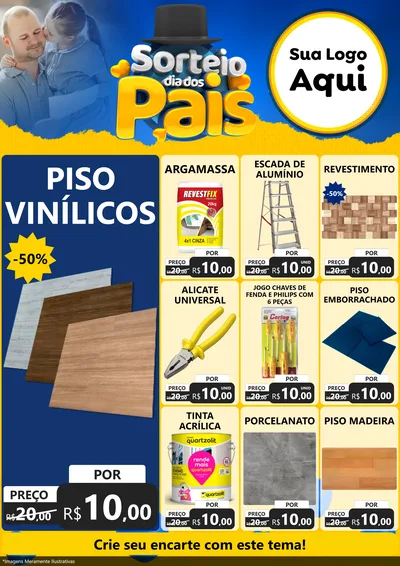 Modelo de Encarte para Encarte A4 Vertical com o tema Sorteio Dia Dos Pais para Material para Construção
