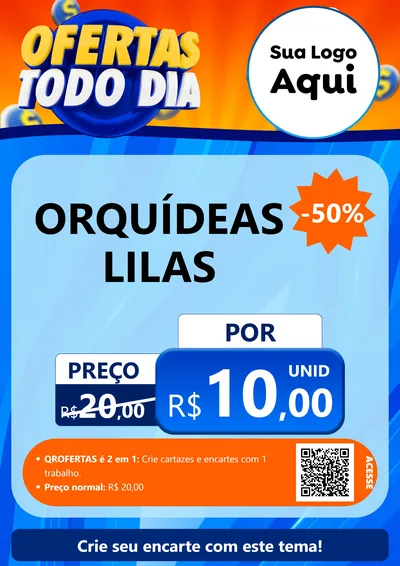 Modelo de Cartaz para Cartaz A4 Vertical com o tema Ofertas Todo Dia para Floricultura e jardim