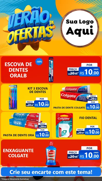Modelo de TV para TV Vertical com o tema Verão de Ofertas para Higiene Pessoal