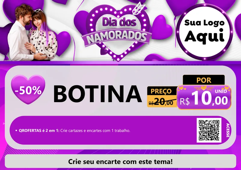 Modelo de Cartaz para Cartaz A4 Horizontal com o tema Dia dos Namorados para Agropecuária
