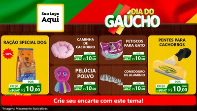 Modelo de TV para TV Horizontal com o tema Dia do Gaúcho para Pet Shop