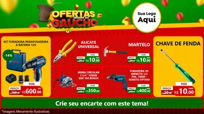 Modelo de TV para TV Horizontal com o tema Ofertas Semana Do Gaúcho para Maquinas e Ferramentas