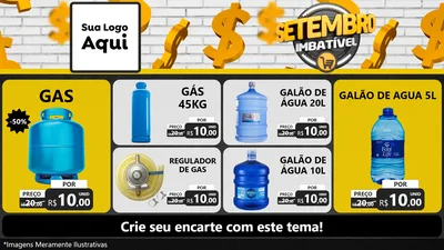 Modelo de TV para TV Horizontal com o tema Setembro Imbatível para Água e gás