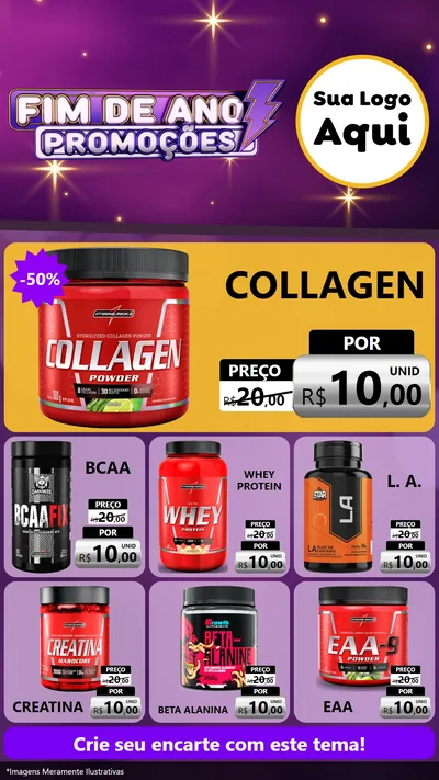 Modelo de Rede Social para Stories com o tema Fim de Ano Promoções para Suplementos alimentares
