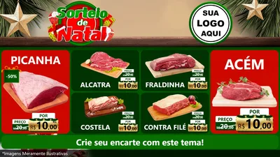 Modelo de TV para TV Horizontal com o tema Sorteio de Natal para Açougue