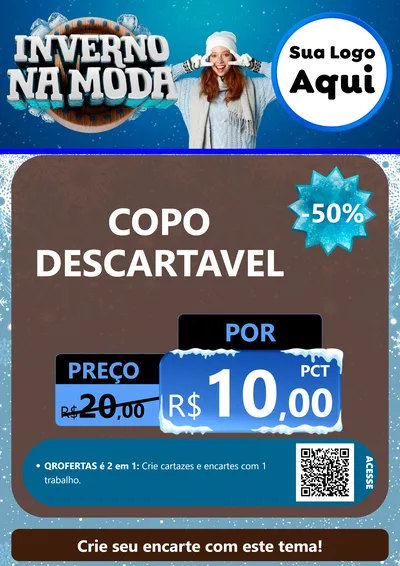 Modelo de Cartaz para Cartaz A4 Vertical com o tema Inverno na Moda para Embalagens