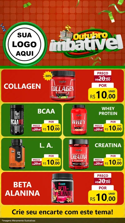 Modelo de TV para TV Vertical com o tema Outubro Imbatível para Suplementos alimentares