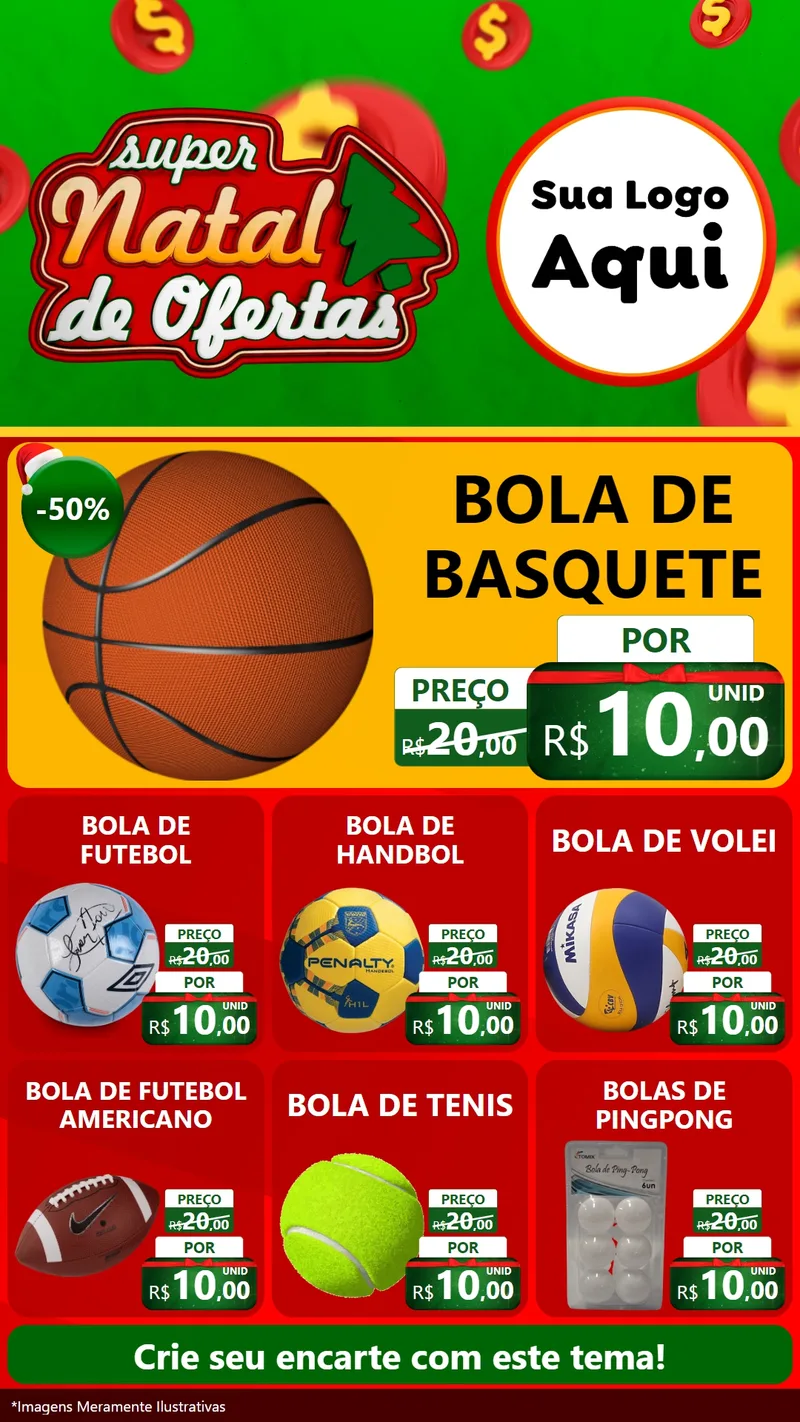 Modelo de Rede Social para Stories com o tema Super Natal de Ofertas para Artigos Esportivos