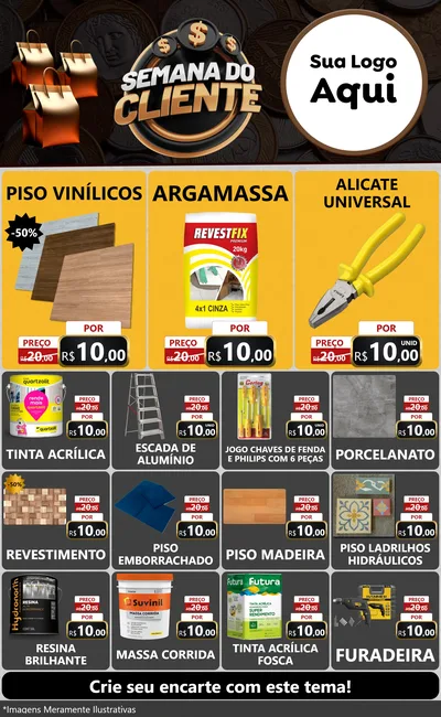 Modelo de Encarte para Encarte Grande com o tema Semana do Cliente para Material para Construção