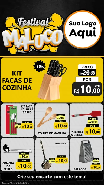 Modelo de Rede Social para Stories com o tema Festival Maluco para Utilidades Domésticas